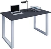 VCM Bureau, Werkbureau, Studiebureau, Schrijfbureau, Computertafel, Werktafel, Kantoortafel, 140x80x76 cm, Spaanplaat, Silber / Anthrazit