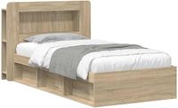 vidaXL Bedombouw met opslag Sonoma Eiken 80 x 200 cm Bewerkt hout