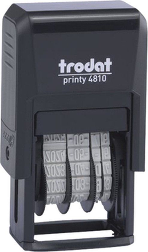 Trodat Printy 4810 Datumstempel - Jaar Maand Dagcijfers Zelfinktend - 3,8 mm Zwart