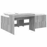 vidaXL Kinderhoogslaper met bureau Grijs Sonoma 90 x 200 cm