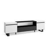 Skraut Home TV-kast, tv-meubel, opslag, 200 x 57 x 35 cm, voor tv's tot 203 cm (80 inch), industrieel design, moderne stijl, zwart en wit