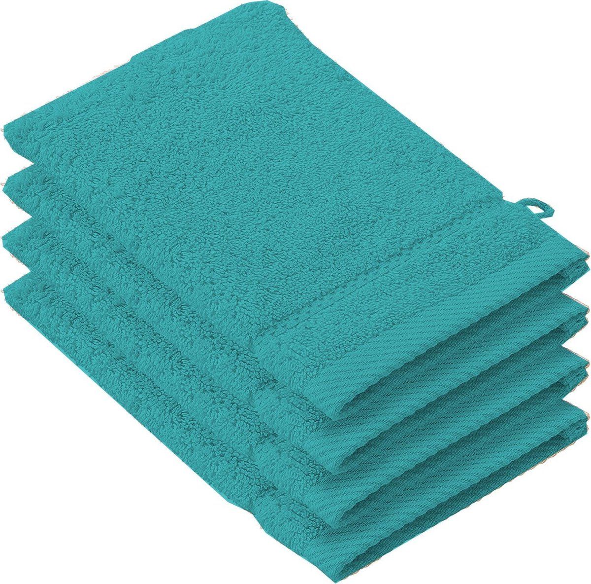 De Witte Lietaer Stephanie Washandjes - 4 stuks - Petrol - 15 x 21 cm