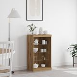 vidaXL LED Dressoir Artisan Eiken 60,5 x 37 x 100 cm Bewerkt Hout