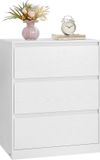 VASAGLE KAILYN Collectie Ladekast met 3 laden, 40 x 60 x 75 cm, Sneeuwwit
