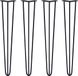 MonsterShop 4 x 71cm Hairpin pootjes table legs hairpin legs - 3 staven - 10mm - noir