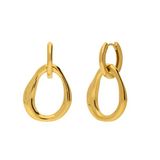 Lucardi Dames Stainless steel oorringen voor dames - Oorbellen - Staal - Goudkleurig