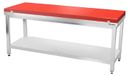 GOLDINOX Werkblad van roestvrij staal, 2000x600 mm, met rode snijplank van PREMIUM-kwaliteit