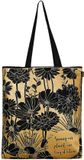 Eco Right Esthetische canvas draagtas voor dames, schattig, trendy en herbruikbaar, katoenen tassen voor school, winkelen, gym, bibliotheek en strand, perfect voor liefhebbers, Bloem Zwart Pack van 20