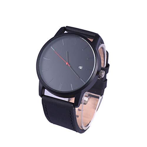 VILLCASE Polshorloge-Man saai Pools quartz polshorloge Eenvoudig polshorloge Fashion Man horloge sporthorloge (zwart)