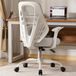 COMHOMA Ergonomische bureaustoel, gamingstoel, met armleuningen, ademend mesh, V-vormige rugleuning, verstelbaar, kantelfunctie, schuimzitting met hoge dichtheid, stille wielen, grijs