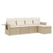 VidaXL 6-delige Loungeset met kussens, poly rattan, beige