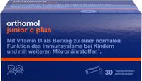 Orthomol junior C plus - mit Vitamin C als Beitrag zu einer normalen Funktion des Immunsystems - Himbeer/Limetten-Geschmack, 30 St. Tagesportionen