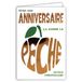 69-9021 Happy Birthday Card 69-9021 Peach Orange Copper Glossy + Envelope 12 x 17.5 cm Word in the Shape of a Summer Orchard Fruit Wish Good Health - Made in France