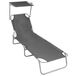 VidaXL Lounge Tuinstoel Gecapitonneerde Zitting Aluminium Polyester Grijs