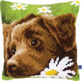 Vervaco borduurkussen Bruine Labrador 0153855