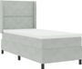 vidaXL Boxspringbed met hoofdeinde, Lichtgrijs, 100 x 200 cm, Fluweel