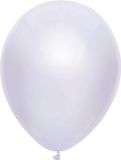 Merkloos / Sans marque Haza-Witbaard Feest ballonnen - metallic wit - 10x stuks - 30 cm