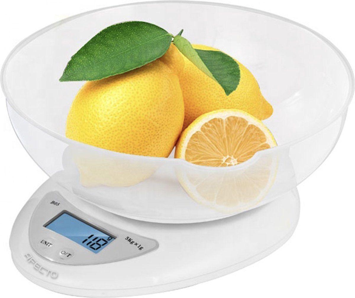 Afecto Afecto® - Keukenweegschaal Digitaal - wit | inclusief schaal