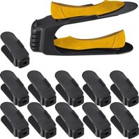 Relaxdays Schoenen Organizer - Set van 12 - Zwart - Schoenenopbergsysteem