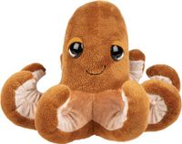 Suki Gifts Pluche Inktvis/Octopus Knuffeldier - Bruin - 15 cm