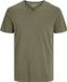 JACK & JONES Essentieel T-shirt met V-hals en knoopjes voor heren, korte mouwen, jersey katoen, groen, maat XS