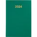 Grafoplás Economische kalender 2024, dagpagina, groen, harde kaft, Spaans, 14,5 x 21 cm, vinylomslag, Beierse serie, bladwijzer, perfect voor de planning van je jaar