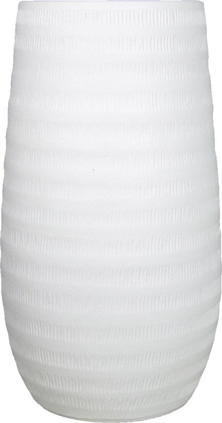 Floran Bloemenvaas - Wit Keramiek - Mat - H40 x D22 cm - Industrieel