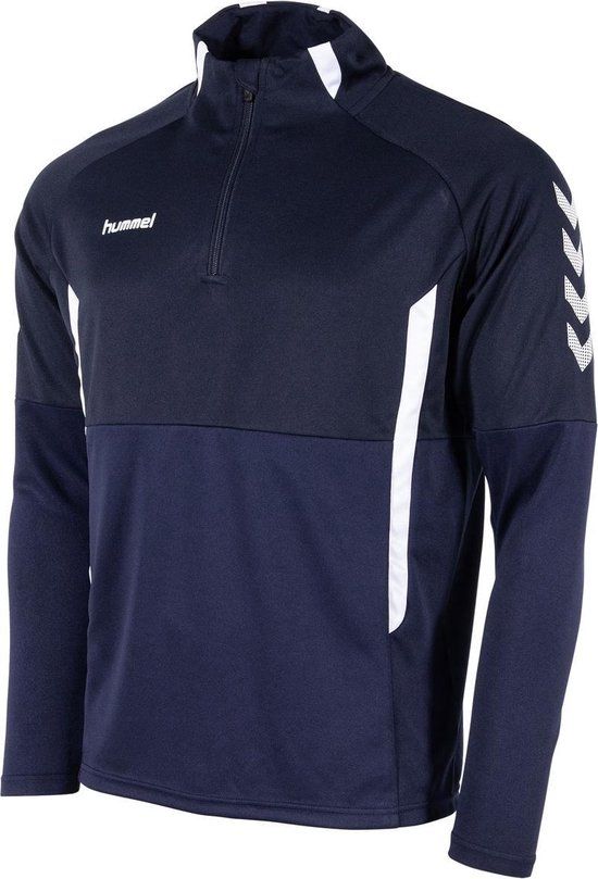 Hummel Authentic 1/4 Zip Sporttrui Kids - Maat 140 - Polyester - Gestreept - Navy