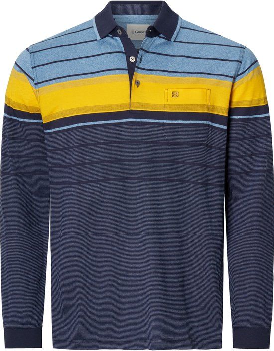 Babista heren Poloshirt Met Lange Mouwen - 72/74 - blauw - Plus Size