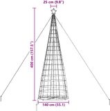 vidaXL LED Kerstboom EKENAS 400 cm 800 LED's Koel Wit Staal