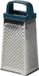 Urban Living Keuken hand rasp - 4-zijdig - groente rasp - zilver/blauw - 9 x 7 x 20 cm