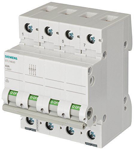 Siemens SENTRON schakelaar 70mm 400v 3 modules 35mm2 4-polig 63 A