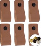 Brute Strength BIGsave B.V. Leren handgrepen - Taupe - 6 stuks - 12,5 x 2,5 cm