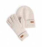 Barbour Set cadeau muts en handschoenen Pendle Beige Polyester