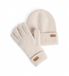 Barbour Set cadeau muts en handschoenen Pendle Beige Polyester