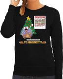 Bellatio Decorations Foute Kersttrui/sweater voor dames -doomsday - zwart - kalkoen - kerstfeest XXL