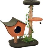 Fudajo krabpaal met plantendecoratie, 114 cm
