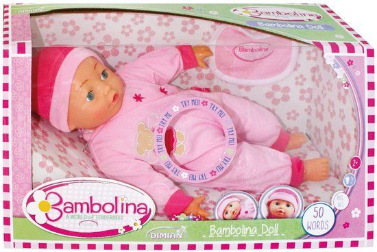 Bambolino Bambolina Pop 40 cm pratend speelgoedpop met 50 Nederlandse zinnen