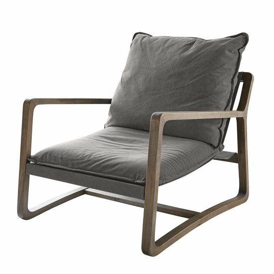 Loberon Fauteuil Jowna grijs/bruin