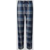 Schiesser Lange broek - Mix + Relax - Heren Pyjamabroek - Blauw Geruit - 100% Katoen - Maat M