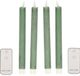 Anna's Collection LED dinerkaarsen - 4x - jade groen - 23 cm - met afstandsbediening