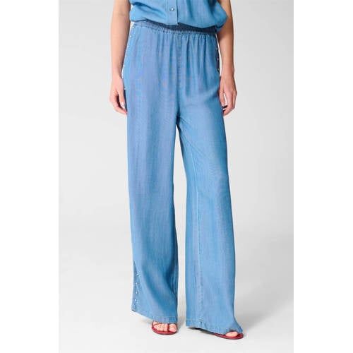 Shoeby Wide Leg Regular Waist Broek Medium Blue Denim