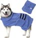 Famanu Hondenbadjas Met Klittenband, Superabsorberend en Sneldrogend, Microvezel Badjas voor Honden en Katten, Zachte Handdoek - L Blauw