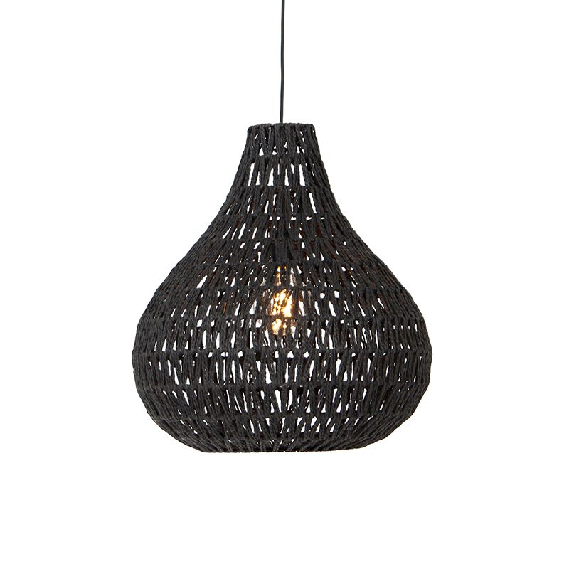 QAZQA Lina Drop hanglamp zwart 45 cm - Retro