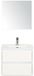 BES LED Dante Badmeubelset 60 cm - Wit Hoogglans - Keramische Wastafel Wit Cover met Spiegel