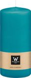 Wiedemann bougie cylindrique/bougie pilier - turquoise bleu - 15 x 7 cm - 63 heures de combustion
