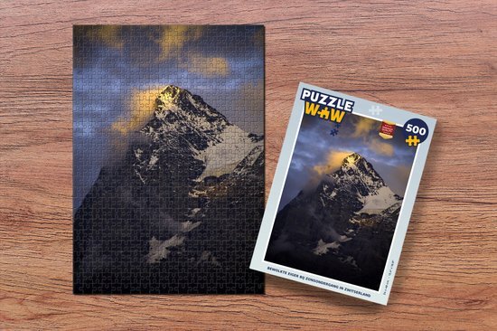 MuchoWow Puzzel Bewolkte Eiger bij zonsondergang in Zwitserland - Legpuzzel - Puzzel 500 stukjes