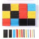 Vinabo 780 stuks krimpkousen, krimpkousen, zwarte buis, elektrische isolatie, krimpkabelbuis, 12 maten, krimpverhouding 2:1-4 kleuren