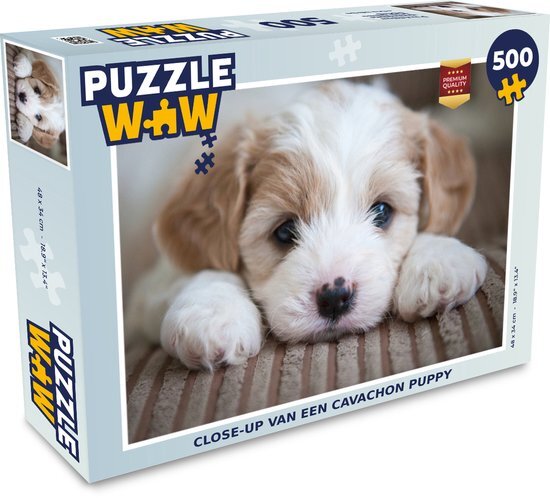 MuchoWow Puzzel Close-up van een Cavachon puppy - Legpuzzel - Puzzel 500 stukjes - Sinterklaas cadeautjes - Sinterklaas voor grote kinderen