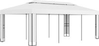 vidaXL Prieel met dubbel dak 3x6 m wit